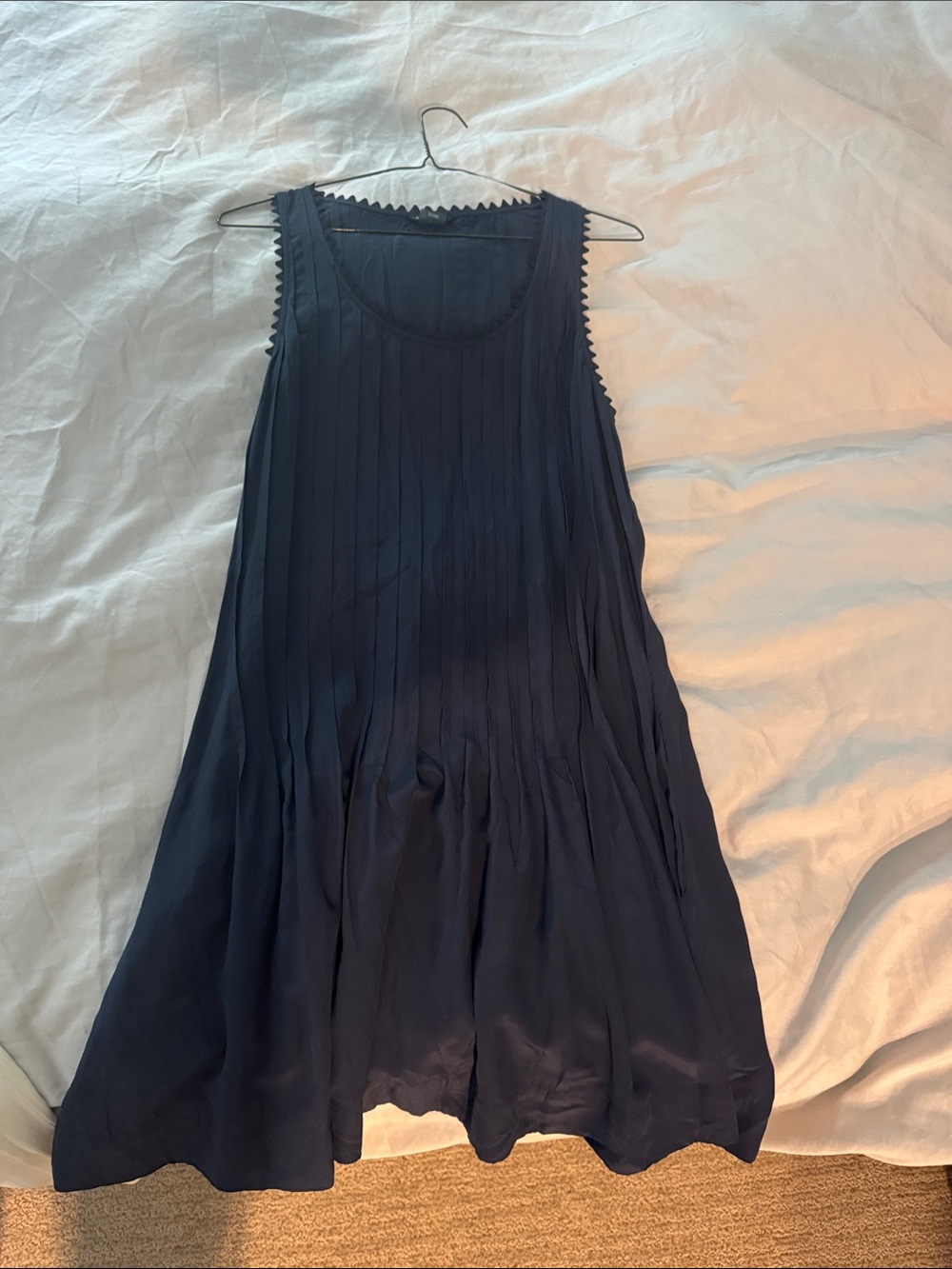 Club Monaco Navy Pleated Sleeveless Mini Dress